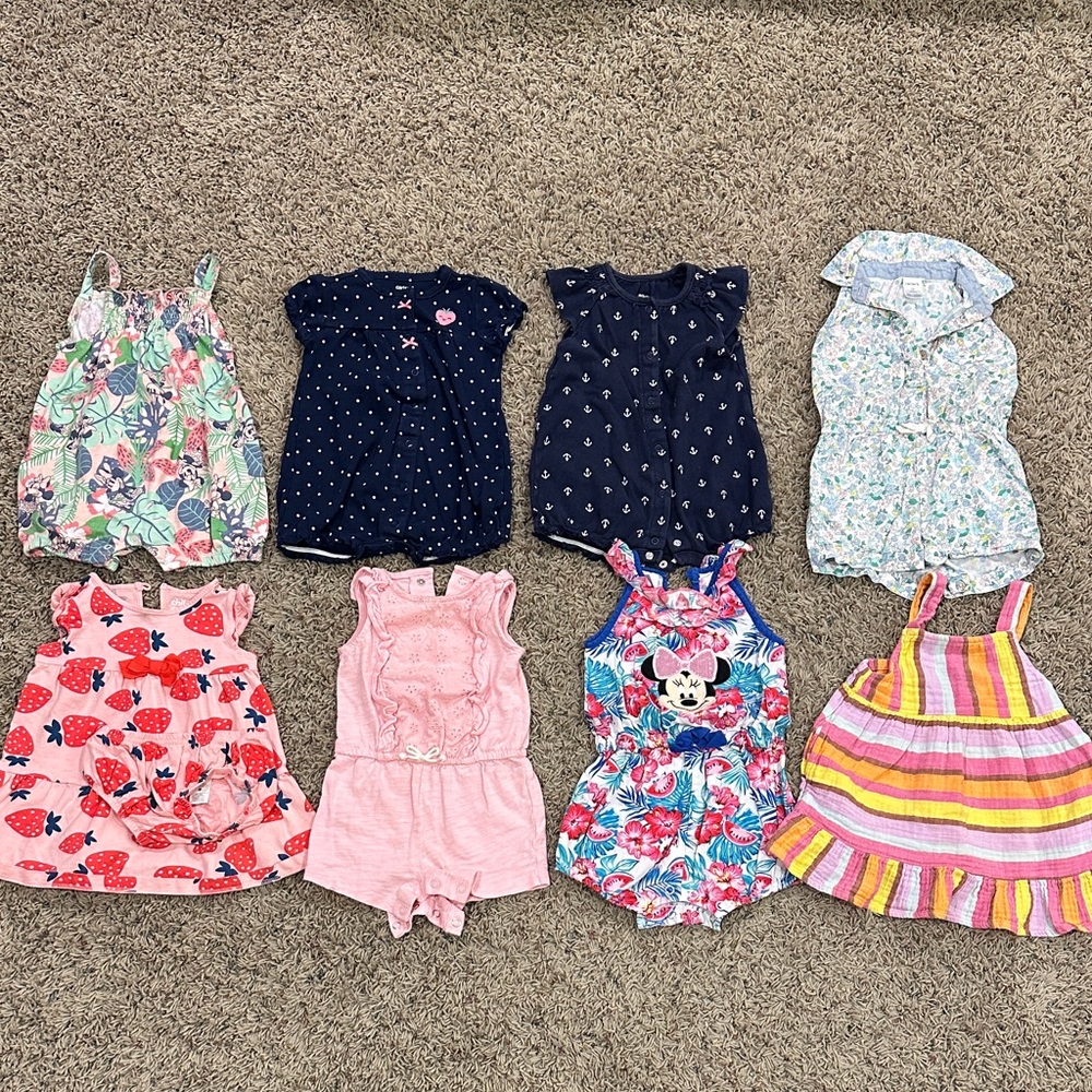 Baby Girl 12 Month Summer Outfits (8 total)